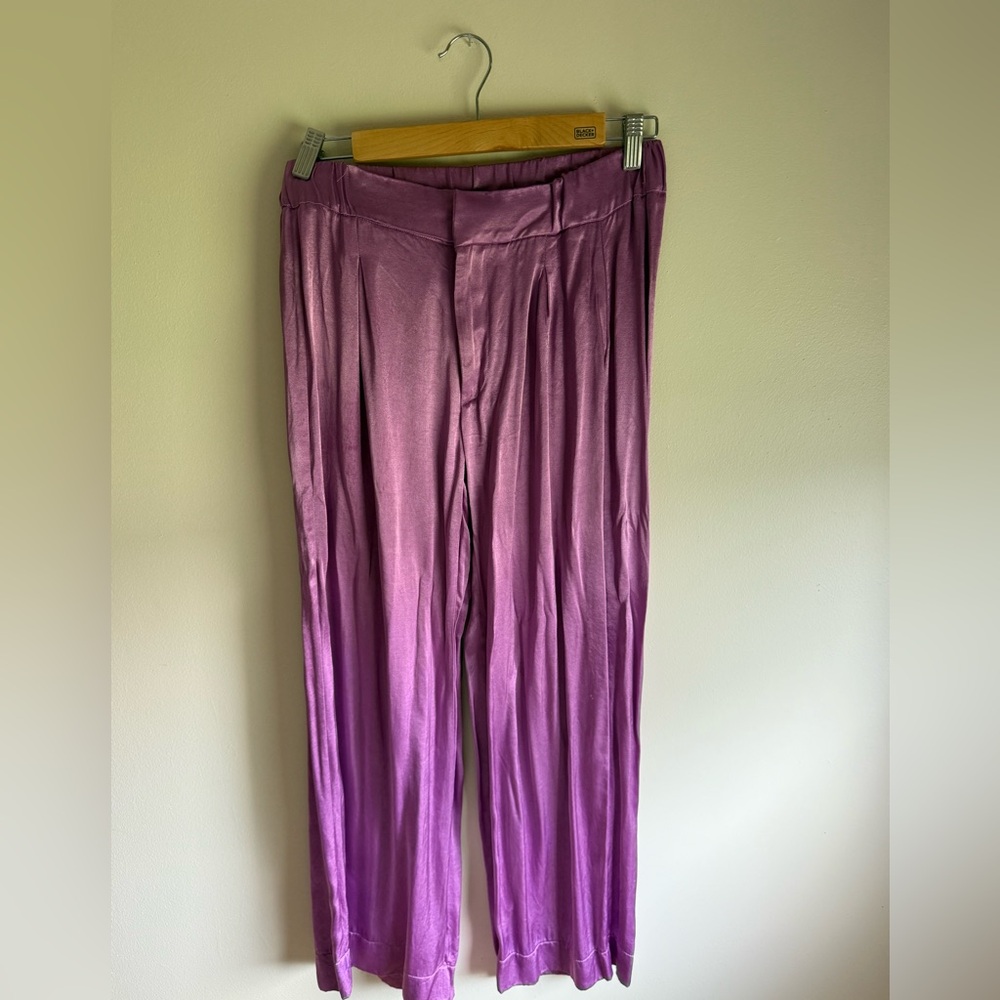 Free People Lavender Satin Trousers